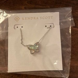 Kendra Scott Lillia Butterfly Necklace in Iridescent Abalone.